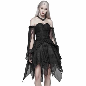 PUNK RAVE Mitaines Gothiques ‘Black Rose’ En Dentelle Noire achat pas cher 14
