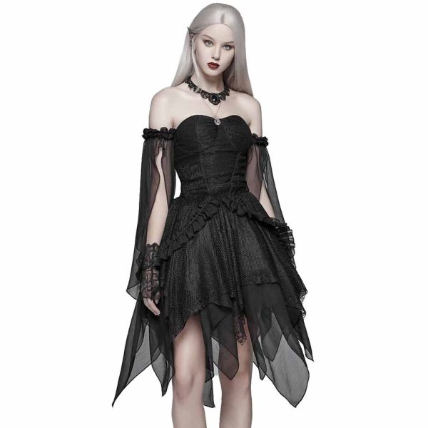 PUNK RAVE Mitaines Gothiques ‘Black Rose’ En Dentelle Noire achat pas cher 4