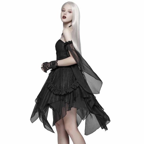PUNK RAVE Mitaines Gothiques ‘Black Rose’ En Dentelle Noire achat pas cher 5