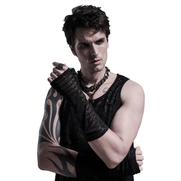 en france PUNK RAVE Mitaines Gothiques ‘Draven’ Noires Pour Hommes 3