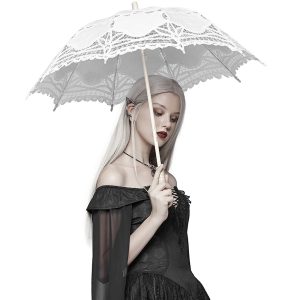 magasin pour PUNK RAVE Ombrelle Gothic Lolita ‘White Fairy’ Blanche 15