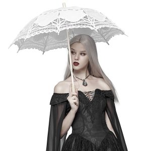magasin pour PUNK RAVE Ombrelle Gothic Lolita ‘White Fairy’ Blanche 17
