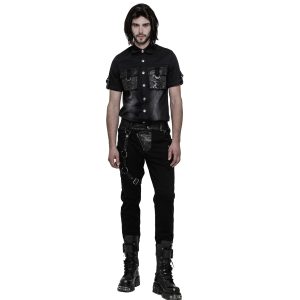 PUNK RAVE Pantalon à Rayures ‘Dracarys’ Noir qualité supérieure 15