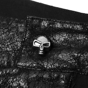 PUNK RAVE Pantalon à Rayures ‘Dracarys’ Noir qualité supérieure 33