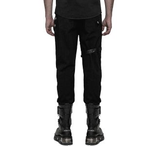 PUNK RAVE Pantalon à Rayures ‘Dracarys’ Noir qualité supérieure 19