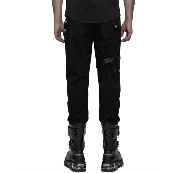 PUNK RAVE Pantalon à Rayures ‘Dracarys’ Noir qualité supérieure 5