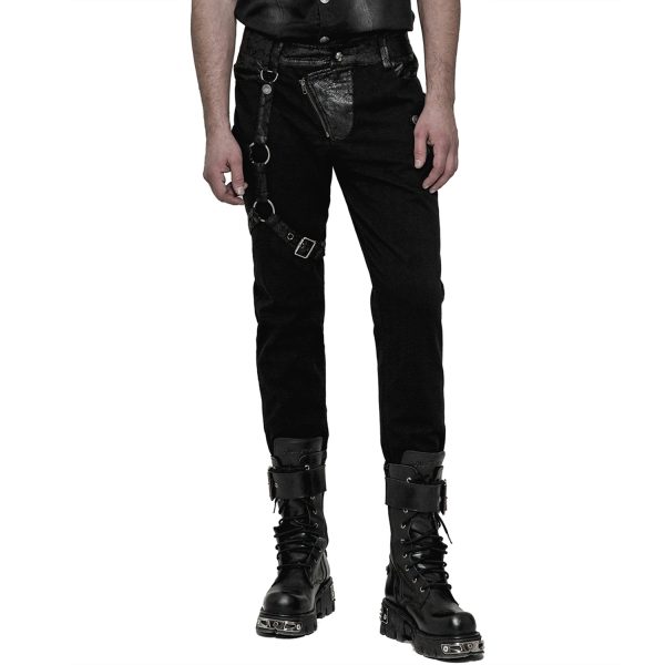 PUNK RAVE Pantalon à Rayures ‘Dracarys’ Noir qualité supérieure 6