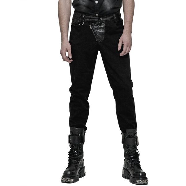 PUNK RAVE Pantalon à Rayures ‘Dracarys’ Noir qualité supérieure 1