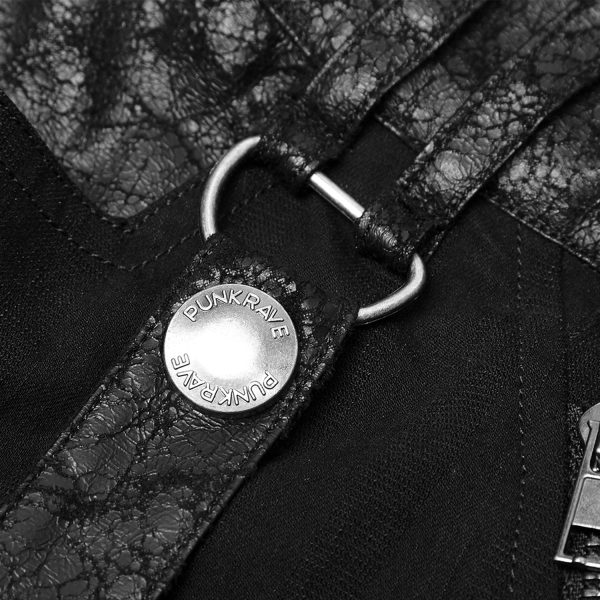 PUNK RAVE Pantalon à Rayures ‘Dracarys’ Noir qualité supérieure 9