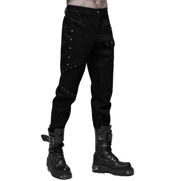 PUNK RAVE Pantalon ‘Astaroth’ Noir excellents soldes 13