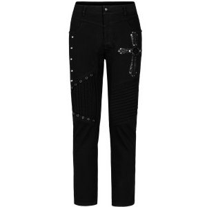 PUNK RAVE Pantalon ‘Astaroth’ Noir excellents soldes 47