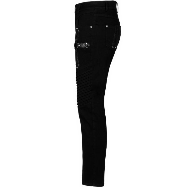 PUNK RAVE Pantalon ‘Astaroth’ Noir excellents soldes 17