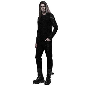 PUNK RAVE Pantalon ‘Astaroth’ Noir excellents soldes 27