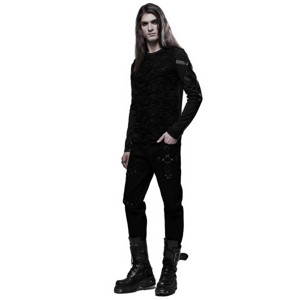 PUNK RAVE Pantalon ‘Astaroth’ Noir excellents soldes 5
