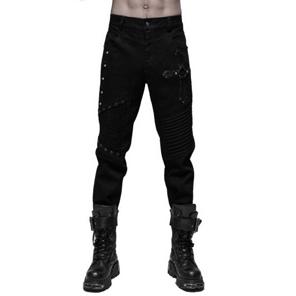 PUNK RAVE Pantalon ‘Astaroth’ Noir excellents soldes 1
