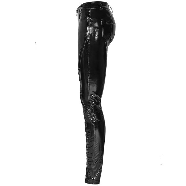 magasin en ligne france PUNK RAVE Pantalon ‘Ball Jointed Doll’ En Vinyle Noir 12