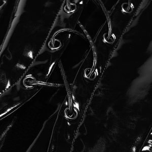 magasin en ligne france PUNK RAVE Pantalon ‘Ball Jointed Doll’ En Vinyle Noir 39