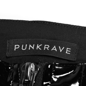 magasin en ligne france PUNK RAVE Pantalon ‘Ball Jointed Doll’ En Vinyle Noir 45