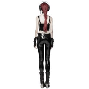 magasin en ligne france PUNK RAVE Pantalon ‘Ball Jointed Doll’ En Vinyle Noir 21