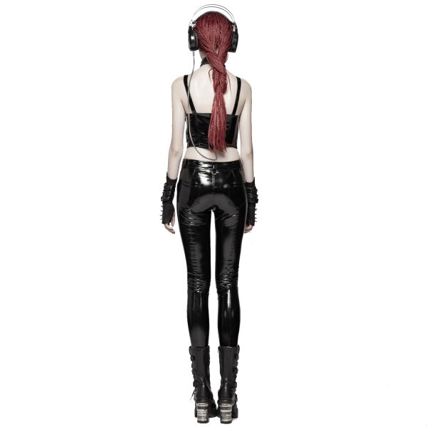 magasin en ligne france PUNK RAVE Pantalon ‘Ball Jointed Doll’ En Vinyle Noir 4