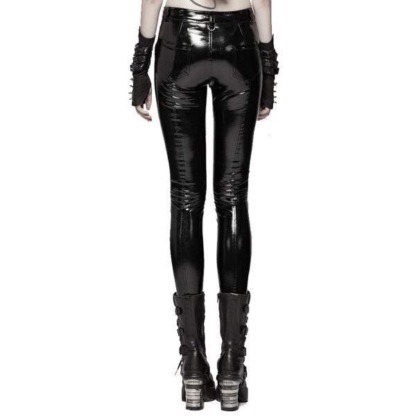 magasin en ligne france PUNK RAVE Pantalon ‘Ball Jointed Doll’ En Vinyle Noir 9