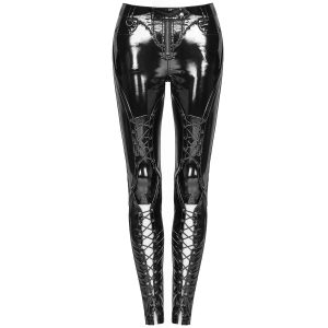 magasin en ligne france PUNK RAVE Pantalon ‘Ball Jointed Doll’ En Vinyle Noir 33