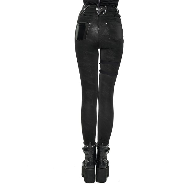 DEVIL FASHION Pantalon ‘Black Star’ Noir dernière tendance 6