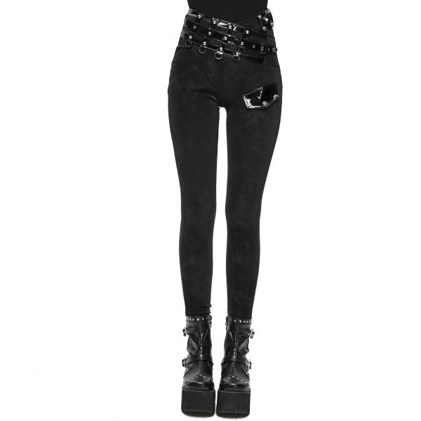 DEVIL FASHION Pantalon ‘Black Star’ Noir dernière tendance 8