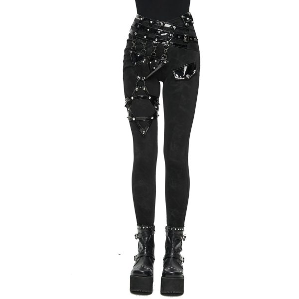 DEVIL FASHION Pantalon ‘Black Star’ Noir dernière tendance 1