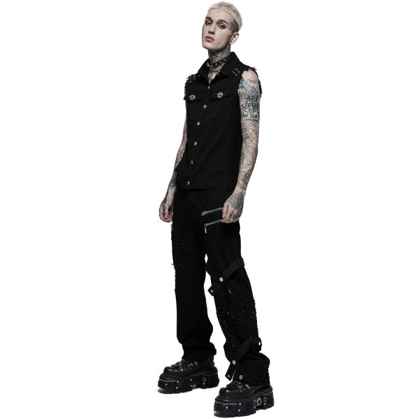 boutique en france PUNK RAVE Pantalon ‘Calargaff’ Noir 4