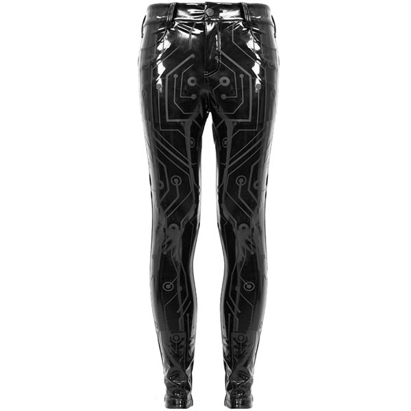 fashioniable DEVIL FASHION Pantalon ‘Cyber Game’ En Simili Cuir Glossy Noir 12