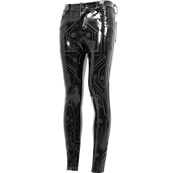 fashioniable DEVIL FASHION Pantalon ‘Cyber Game’ En Simili Cuir Glossy Noir 14