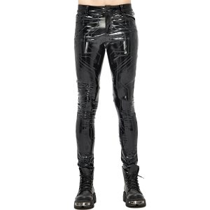 fashioniable DEVIL FASHION Pantalon ‘Cyber Game’ En Simili Cuir Glossy Noir 33