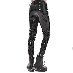 fashioniable DEVIL FASHION Pantalon ‘Cyber Game’ En Simili Cuir Glossy Noir 35