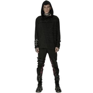 PUNK RAVE Pantalon ‘Cynfael’ Noir Et Tartan Rouge se précipiter pour acheter 20