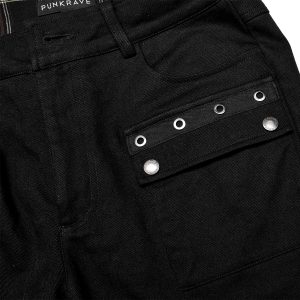PUNK RAVE Pantalon ‘Cynfael’ Noir Et Tartan Rouge se précipiter pour acheter 42