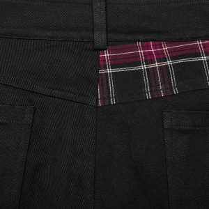 PUNK RAVE Pantalon ‘Cynfael’ Noir Et Tartan Rouge se précipiter pour acheter 44