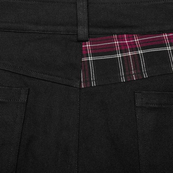 PUNK RAVE Pantalon ‘Cynfael’ Noir Et Tartan Rouge se précipiter pour acheter 15