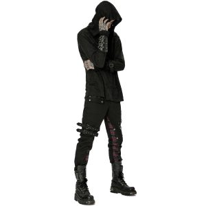 PUNK RAVE Pantalon ‘Cynfael’ Noir Et Tartan Rouge se précipiter pour acheter 24