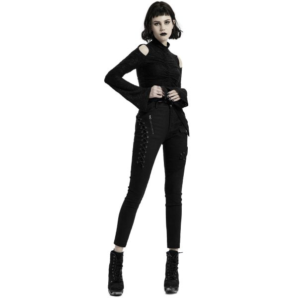 soldes PUNK RAVE Pantalon ‘Dark Blood’ Noir 3