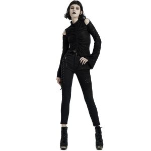 soldes PUNK RAVE Pantalon ‘Dark Blood’ Noir 26