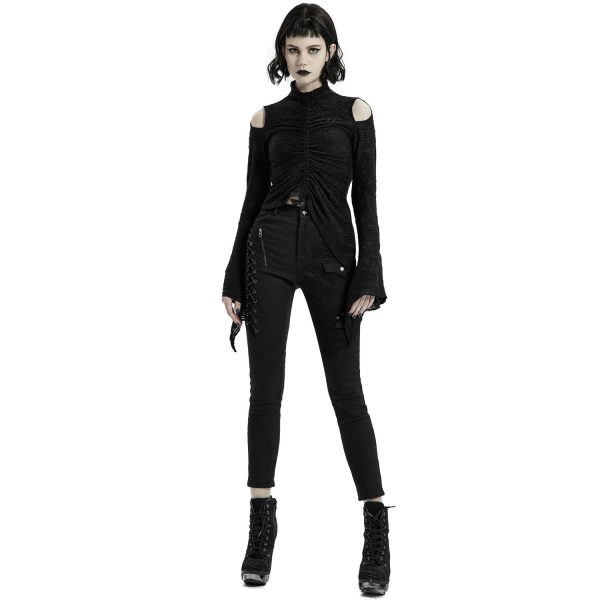 soldes PUNK RAVE Pantalon ‘Dark Blood’ Noir 6