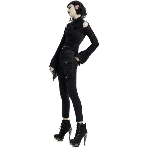 soldes PUNK RAVE Pantalon ‘Dark Blood’ Noir 7