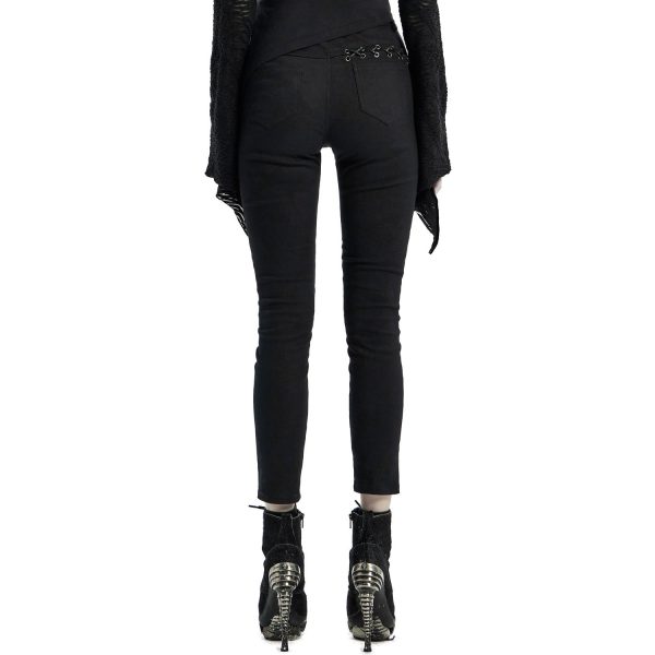 soldes PUNK RAVE Pantalon ‘Dark Blood’ Noir 10