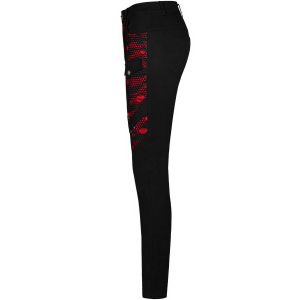 PUNK RAVE Pantalon ‘Dark Blood’ Noir Et Rouge officiel 43