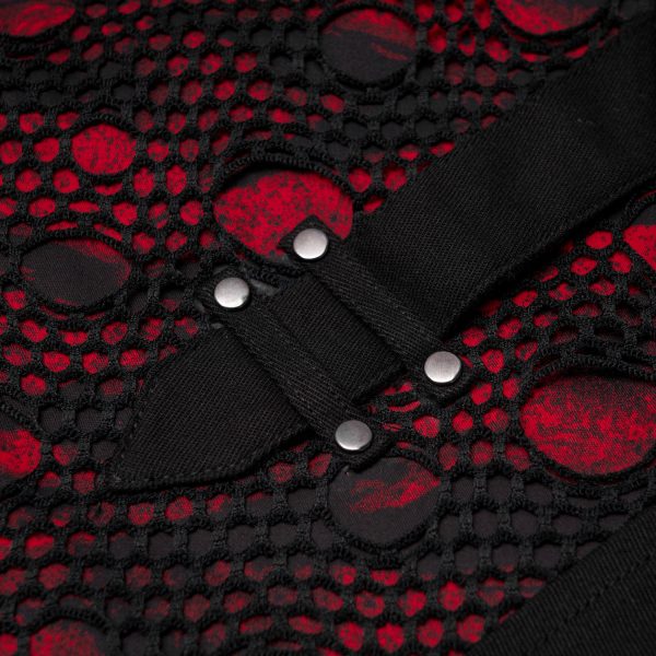 PUNK RAVE Pantalon ‘Dark Blood’ Noir Et Rouge officiel 16