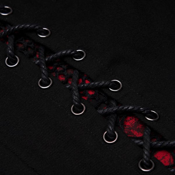 PUNK RAVE Pantalon ‘Dark Blood’ Noir Et Rouge officiel 17