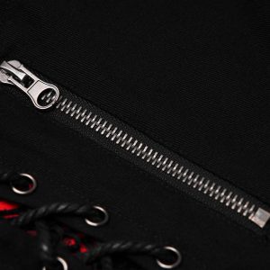PUNK RAVE Pantalon ‘Dark Blood’ Noir Et Rouge officiel 51