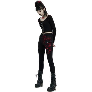 PUNK RAVE Pantalon ‘Dark Blood’ Noir Et Rouge officiel 25