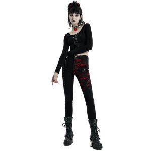 PUNK RAVE Pantalon ‘Dark Blood’ Noir Et Rouge officiel 27